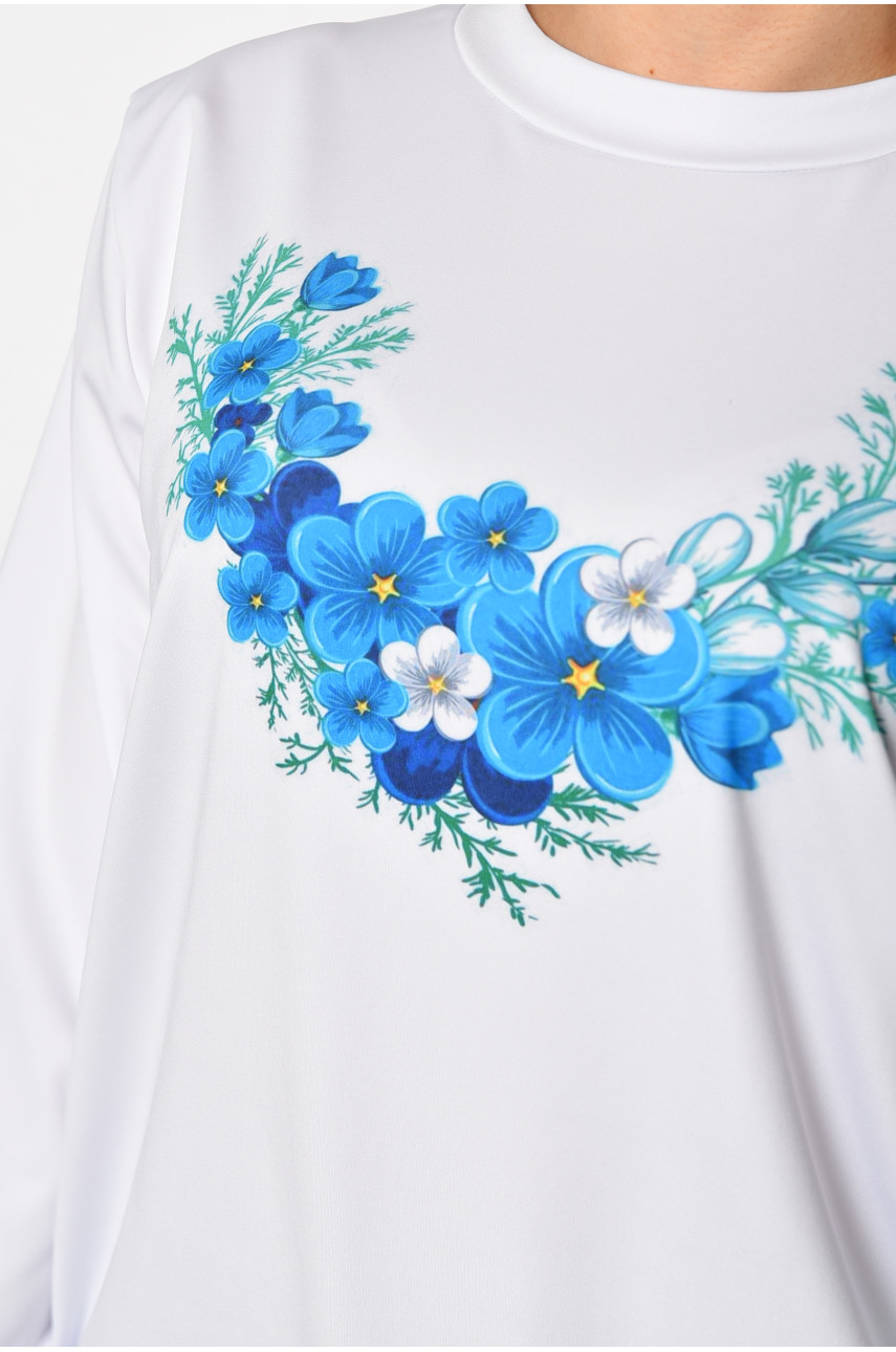 Свитшот женский с рисунком белого цвета 801 185593