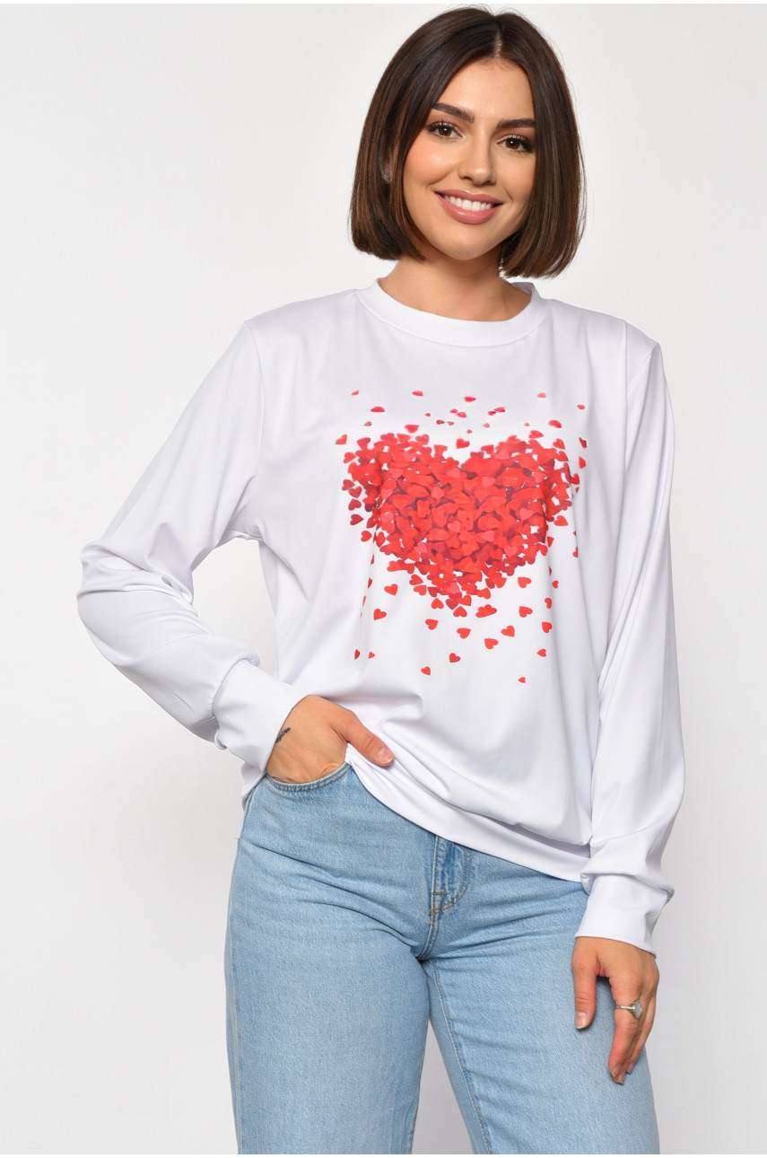 Світшот жіночий з малюнком білого кольору 801 185595 Світшот жіночий з малюнком білого кольору 801 185595