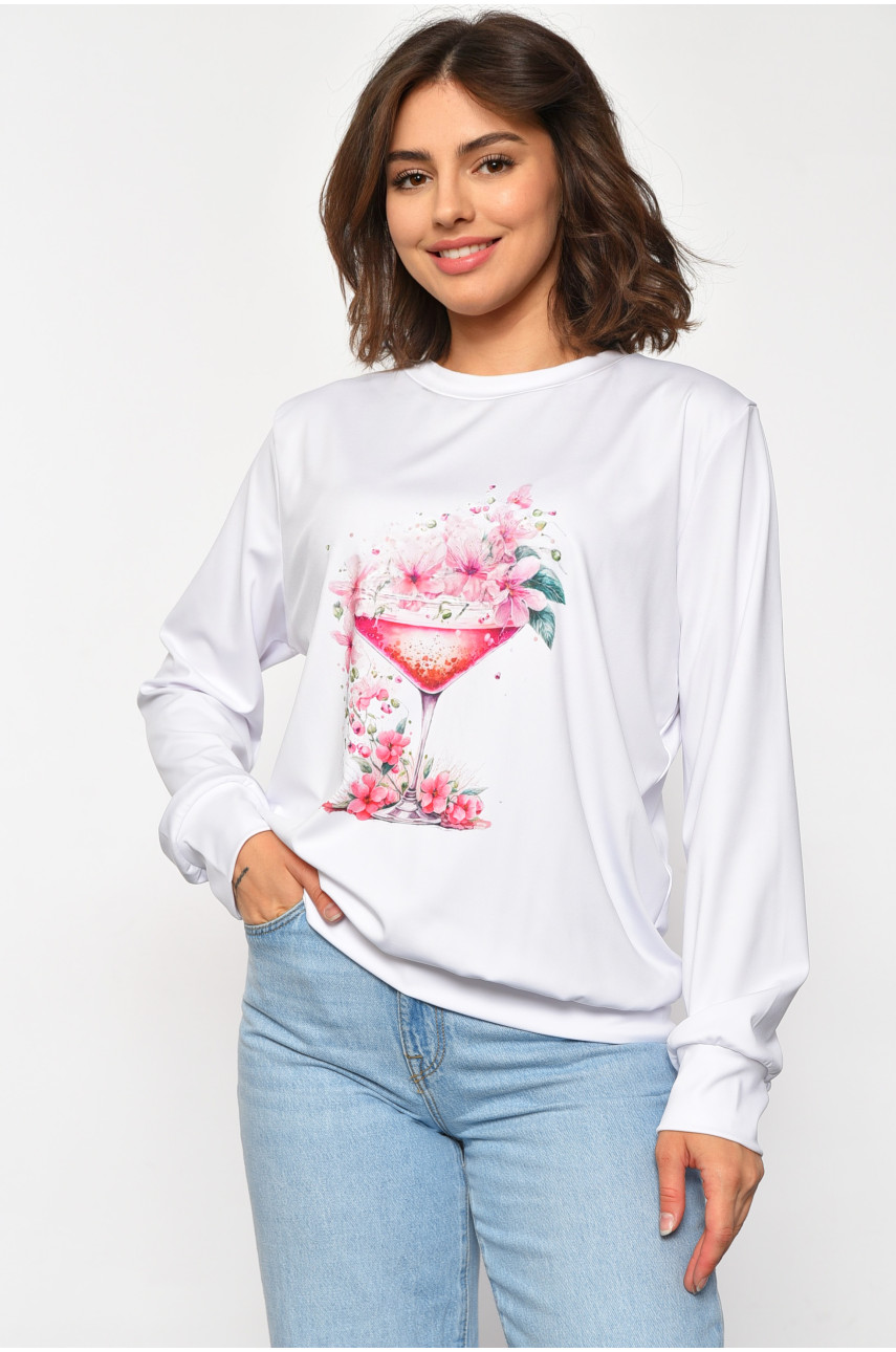 Світшот жіночий з малюнком білого кольору 801 185600 Світшот жіночий з малюнком білого кольору 801 185600