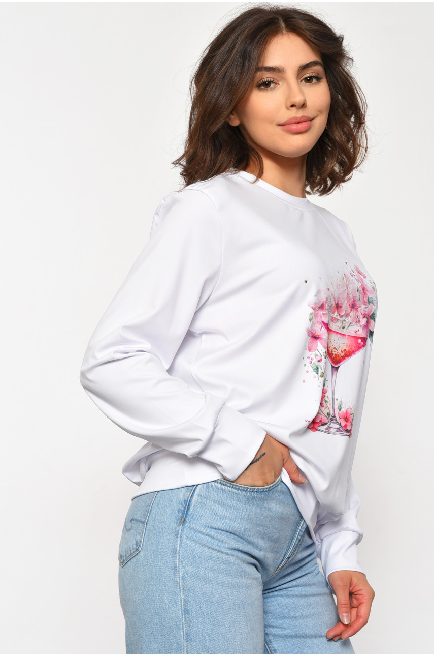 Світшот жіночий з малюнком білого кольору 801 185600 Світшот жіночий з малюнком білого кольору 801 185600