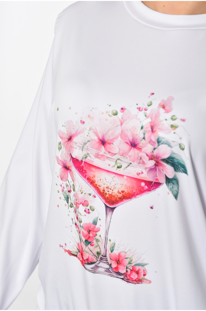 Світшот жіночий з малюнком білого кольору 801 185600 Світшот жіночий з малюнком білого кольору 801 185600