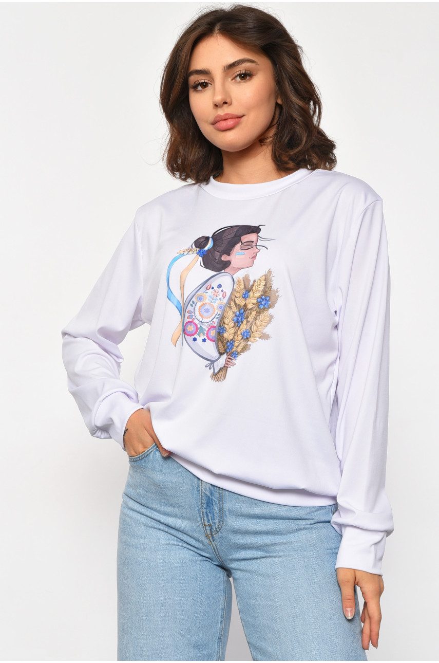 Свитшот женский с рисунком белого цвета 801 185602