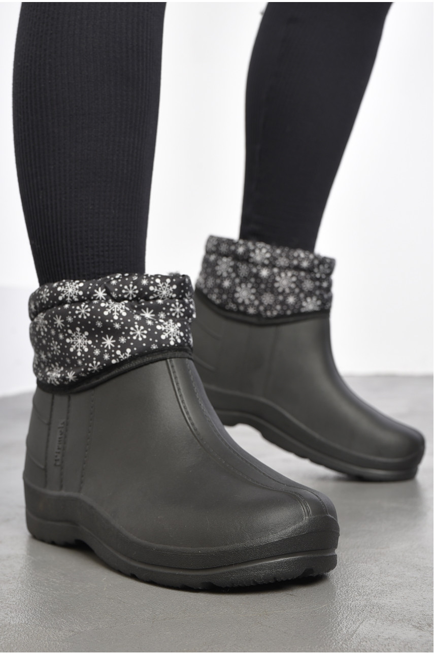 Дутики жіночі на хутрі чорного кольору 185674