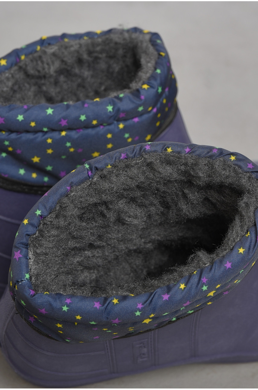 Дутики жіночі на хутрі темно-синього кольору 185675 Дутики жіночі на хутрі темно-синього кольору 185675