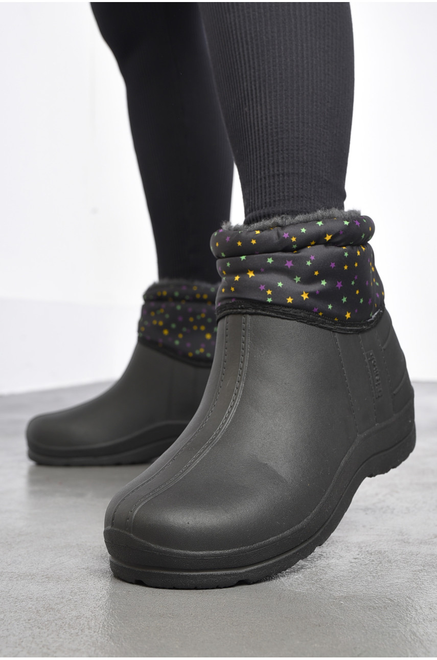 Дутики жіночі на хутрі чорного кольору 185677