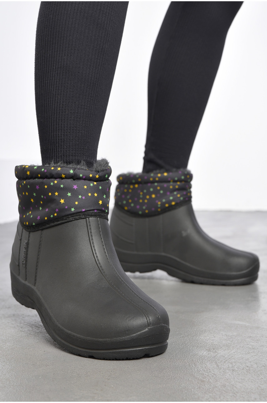 Дутики жіночі на хутрі чорного кольору 185677