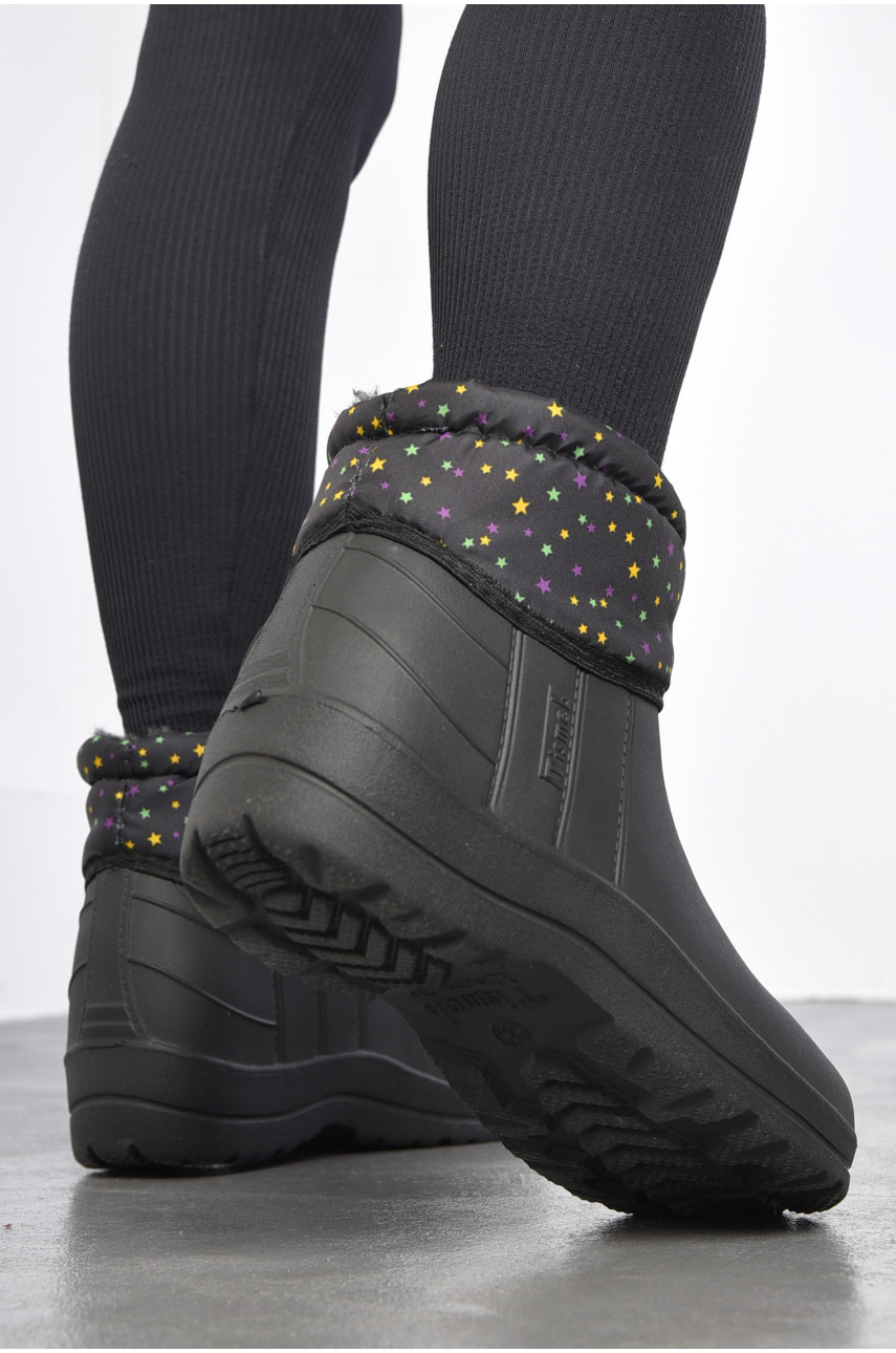 Дутики жіночі на хутрі чорного кольору 185677