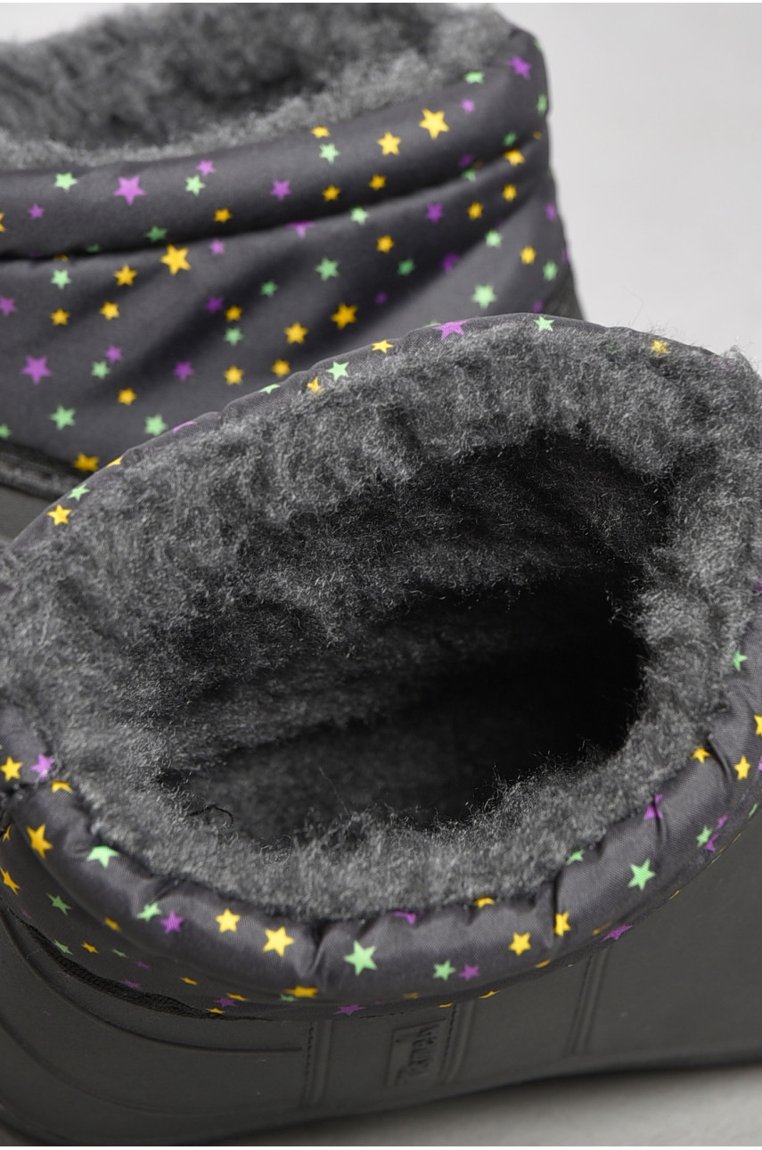 Дутики жіночі на хутрі чорного кольору 185677