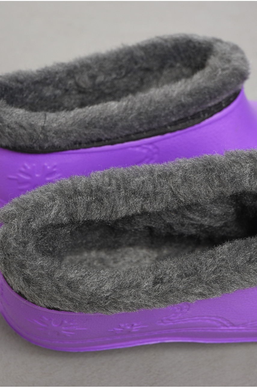 Галоши женские на меху сиреневого цвета 185678