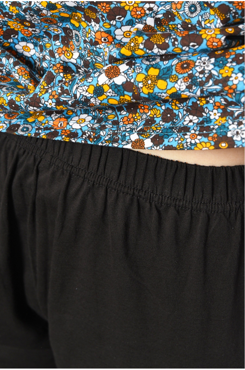 Костюм домашний женский полубатальный бирюзового цвета с принтом 695 185730 Костюм домашний женский полубатальный бирюзового цвета с принтом 695 185730