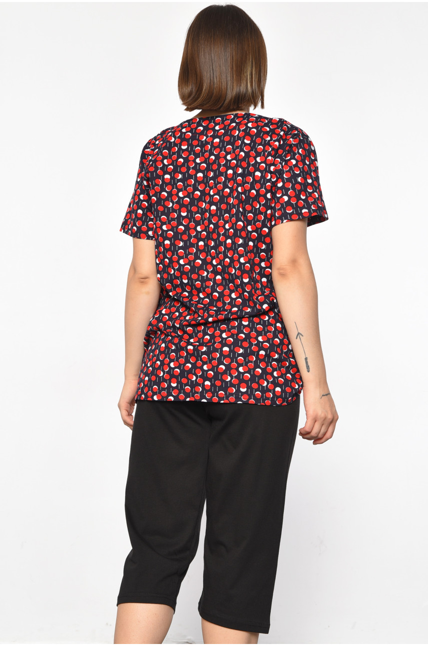 Костюм домашний женский полубатальный темно-синего цвета с принтом 692 185744 Костюм домашний женский полубатальный темно-синего цвета с принтом 692 185744