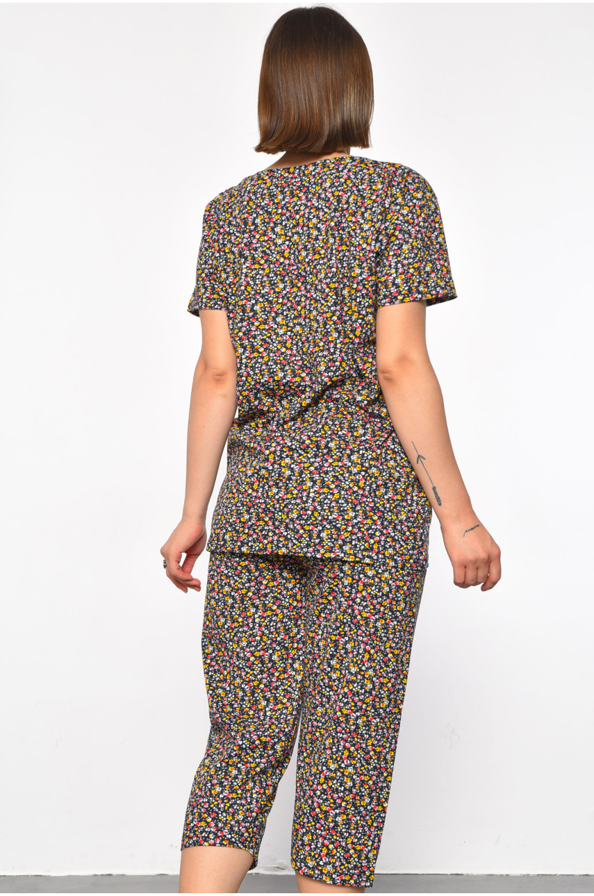 Костюм домашний женский полубатальный темно-синего цвета с принтом 693 185751 Костюм домашний женский полубатальный темно-синего цвета с принтом 693 185751