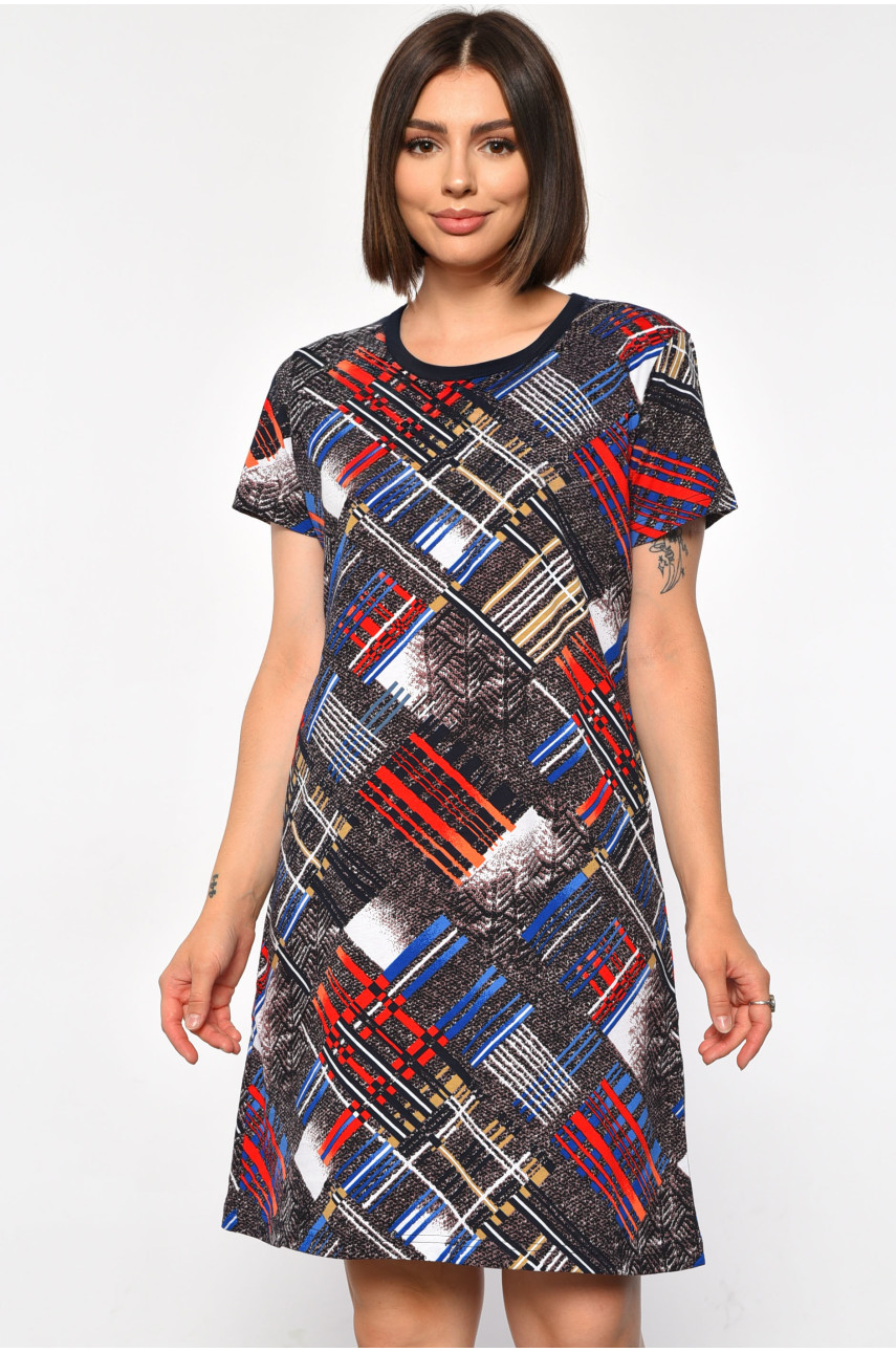 Платье женское домашнее полубатальное коричневого цвета 455 185776 Платье женское домашнее полубатальное коричневого цвета 455 185776