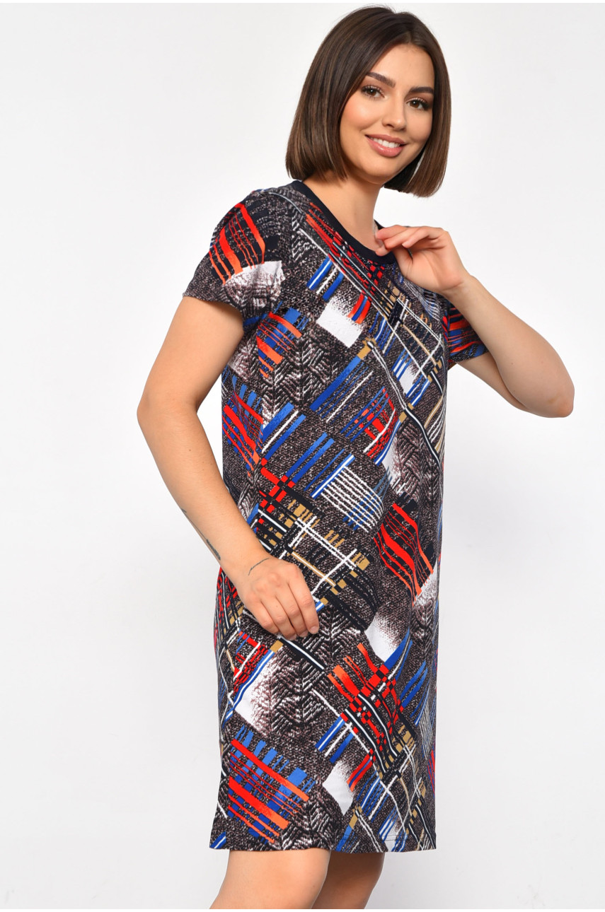 Платье женское домашнее полубатальное коричневого цвета 455 185776 Платье женское домашнее полубатальное коричневого цвета 455 185776