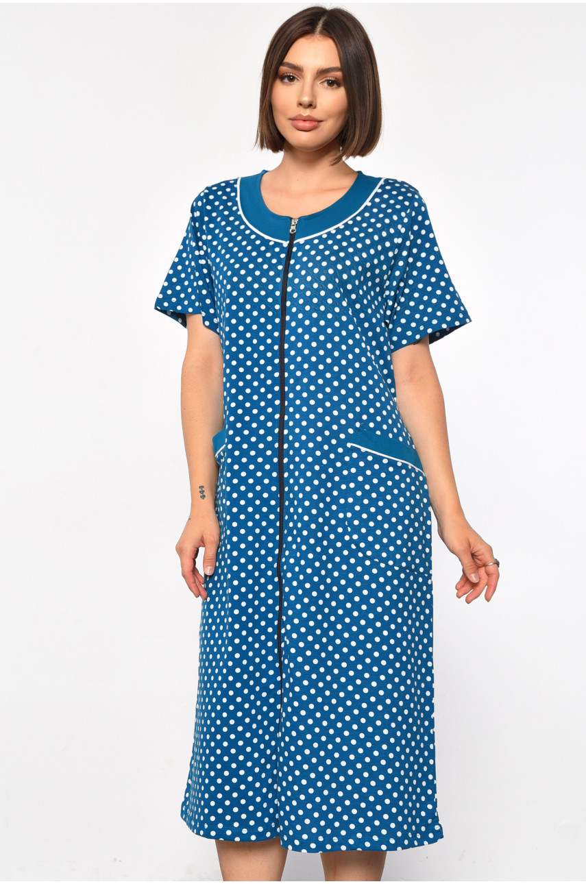 Халат женский батальный с принтом изумрудного цвета 31142 185789