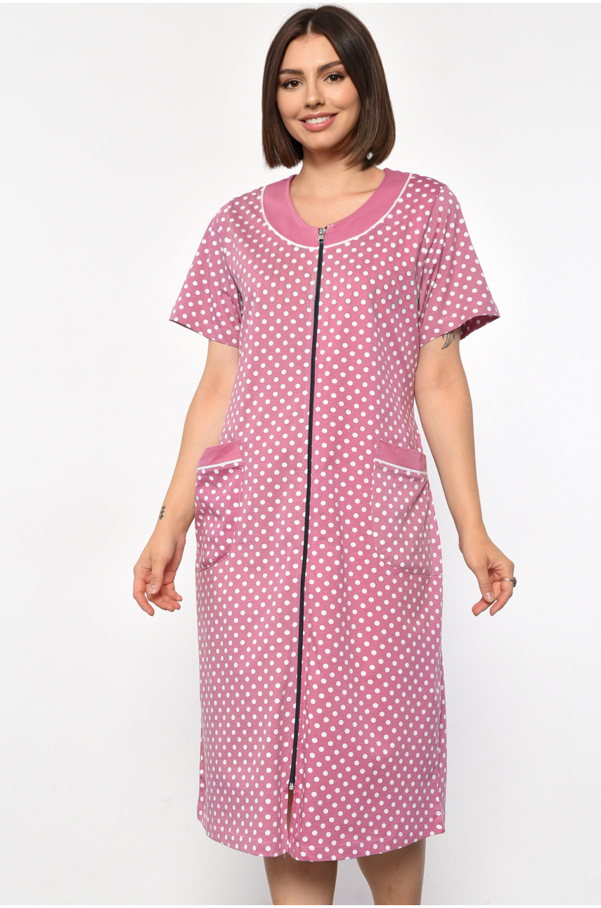 Халат женский батальный с принтом розового цвета 31142 185790