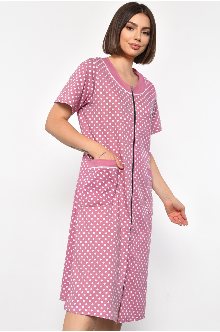 Халат женский батальный с принтом розового цвета 31142 185790