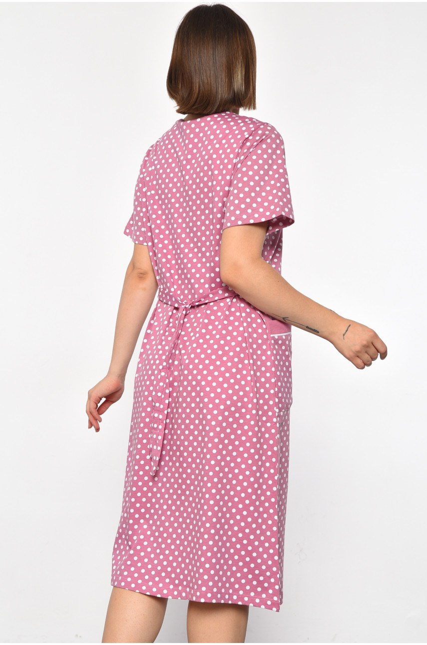 Халат женский батальный с принтом розового цвета 31142 185790 Халат женский батальный с принтом розового цвета 31142 185790