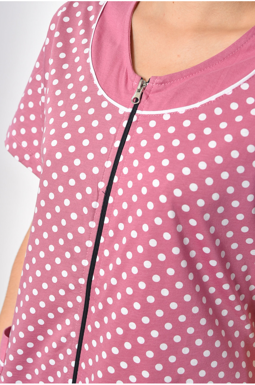 Халат женский батальный с принтом розового цвета 31142 185790 Халат женский батальный с принтом розового цвета 31142 185790