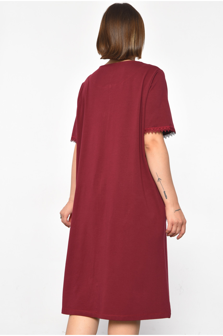 Халат женский батальный с принтом бордового цвета 31147 185796