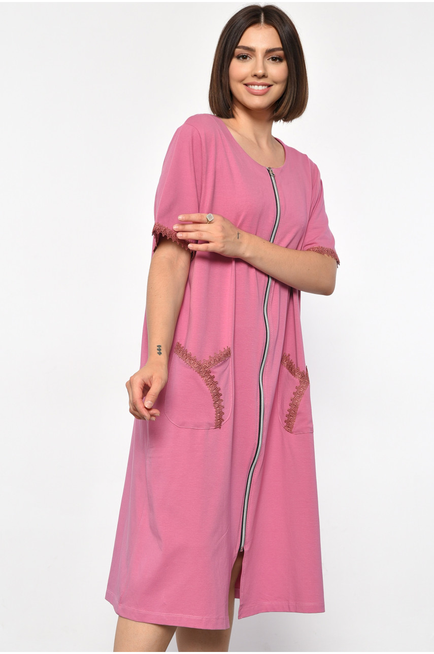 Халат женский батальный с принтом розового цвета 31147 185799