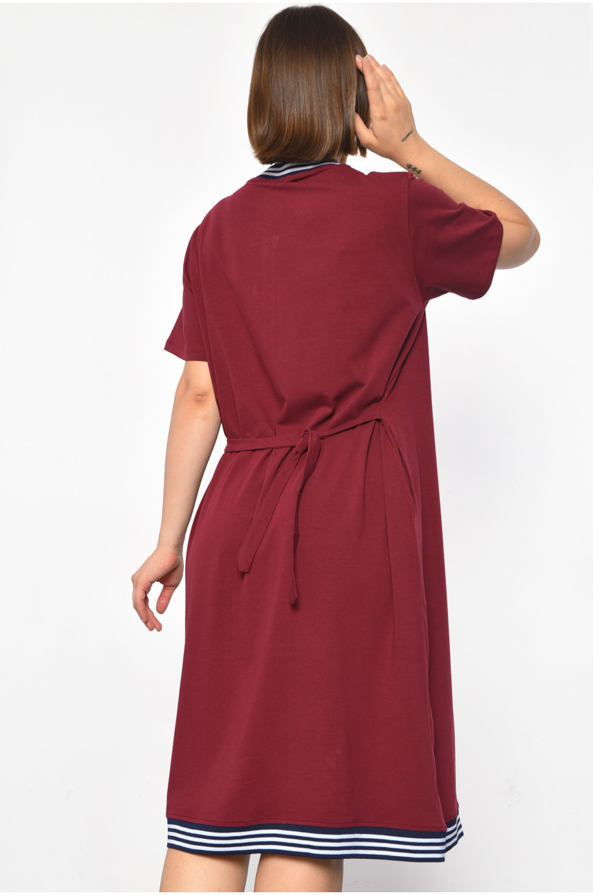 Халат женский батальный с принтом бордового цвета 31137 185801