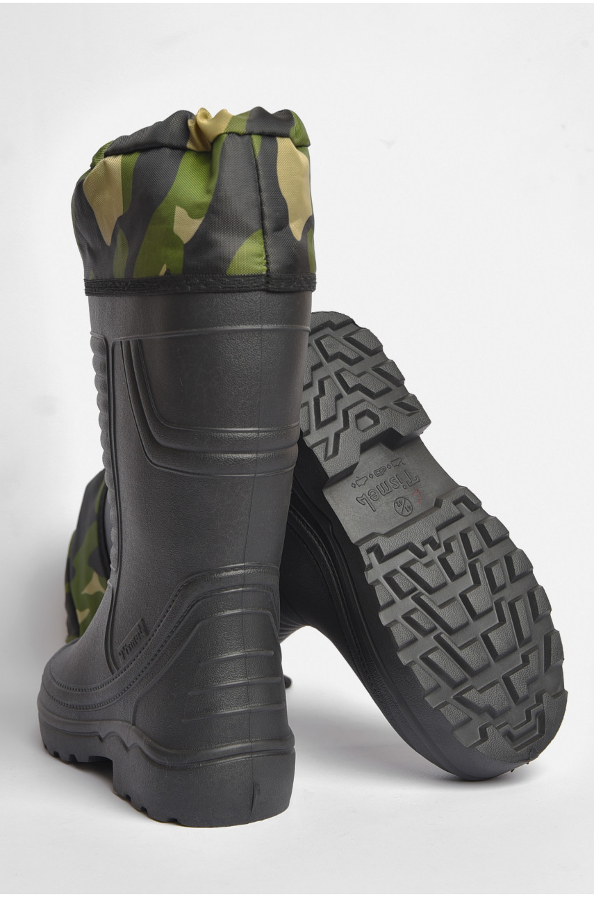 Чоботи чоловічі піна зі з`ємною шкарпеткою чорного кольору 185805