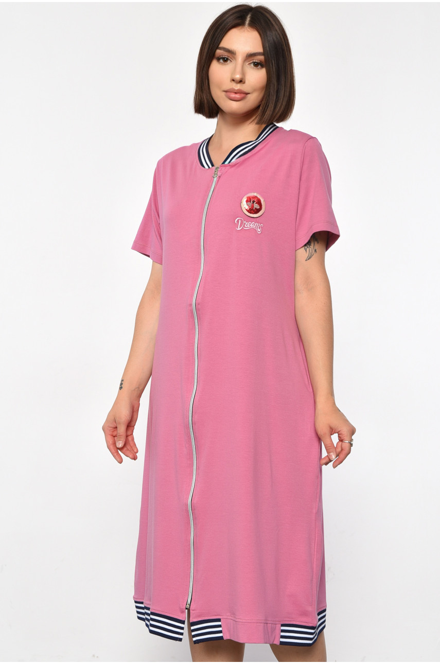 Халат женский батальный с принтом розового цвета 31137 185807