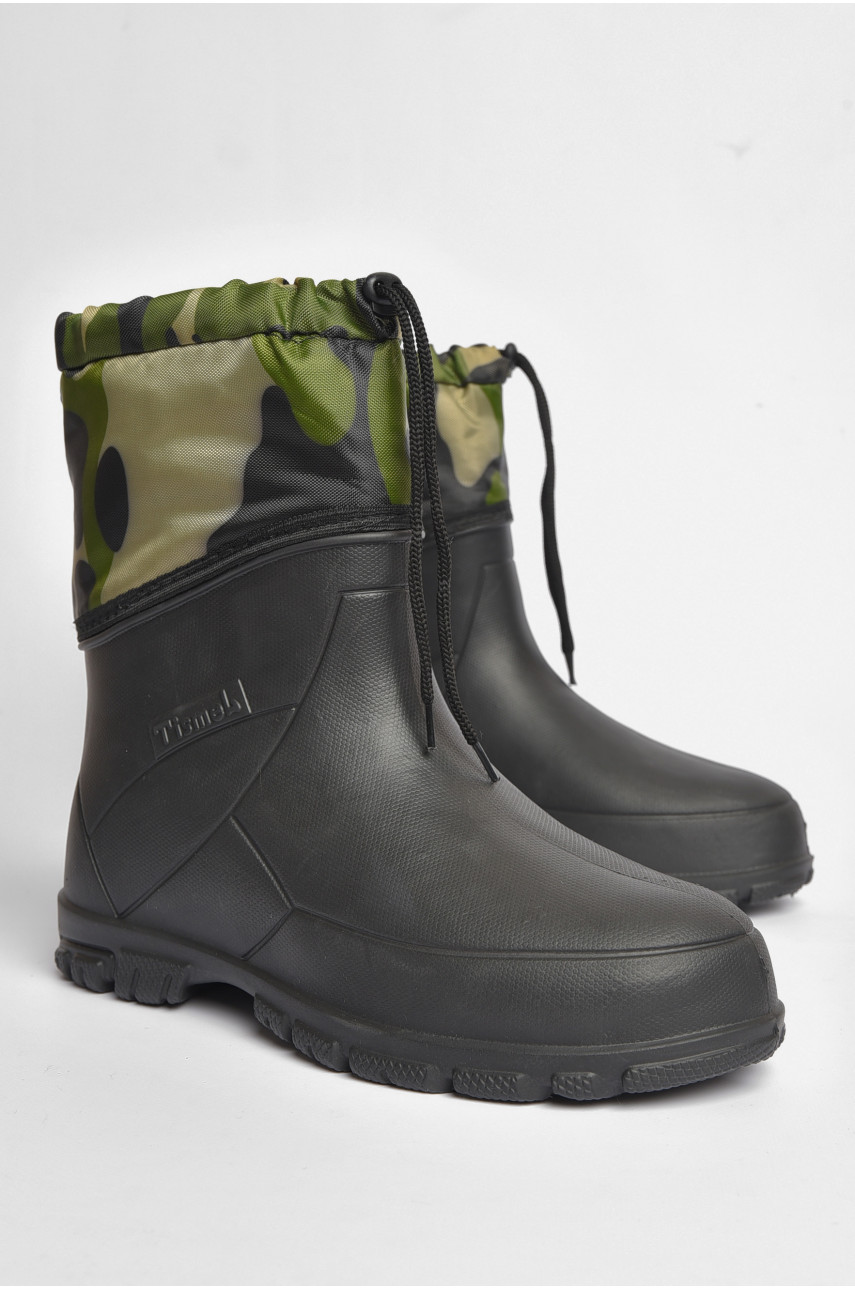 Півчоботи чоловічі піна зі з`ємною шкарпеткою чорного кольору вставка 185822