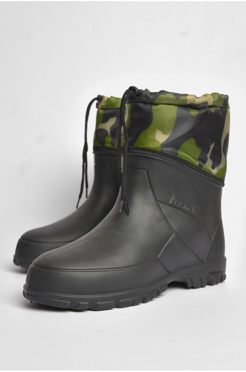 Півчоботи чоловічі піна зі з`ємною шкарпеткою чорного кольору вставка 185822