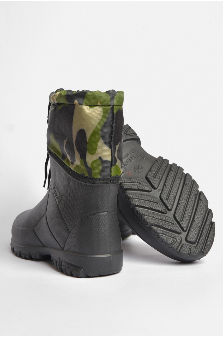 Півчоботи чоловічі піна зі з`ємною шкарпеткою чорного кольору вставка 185822