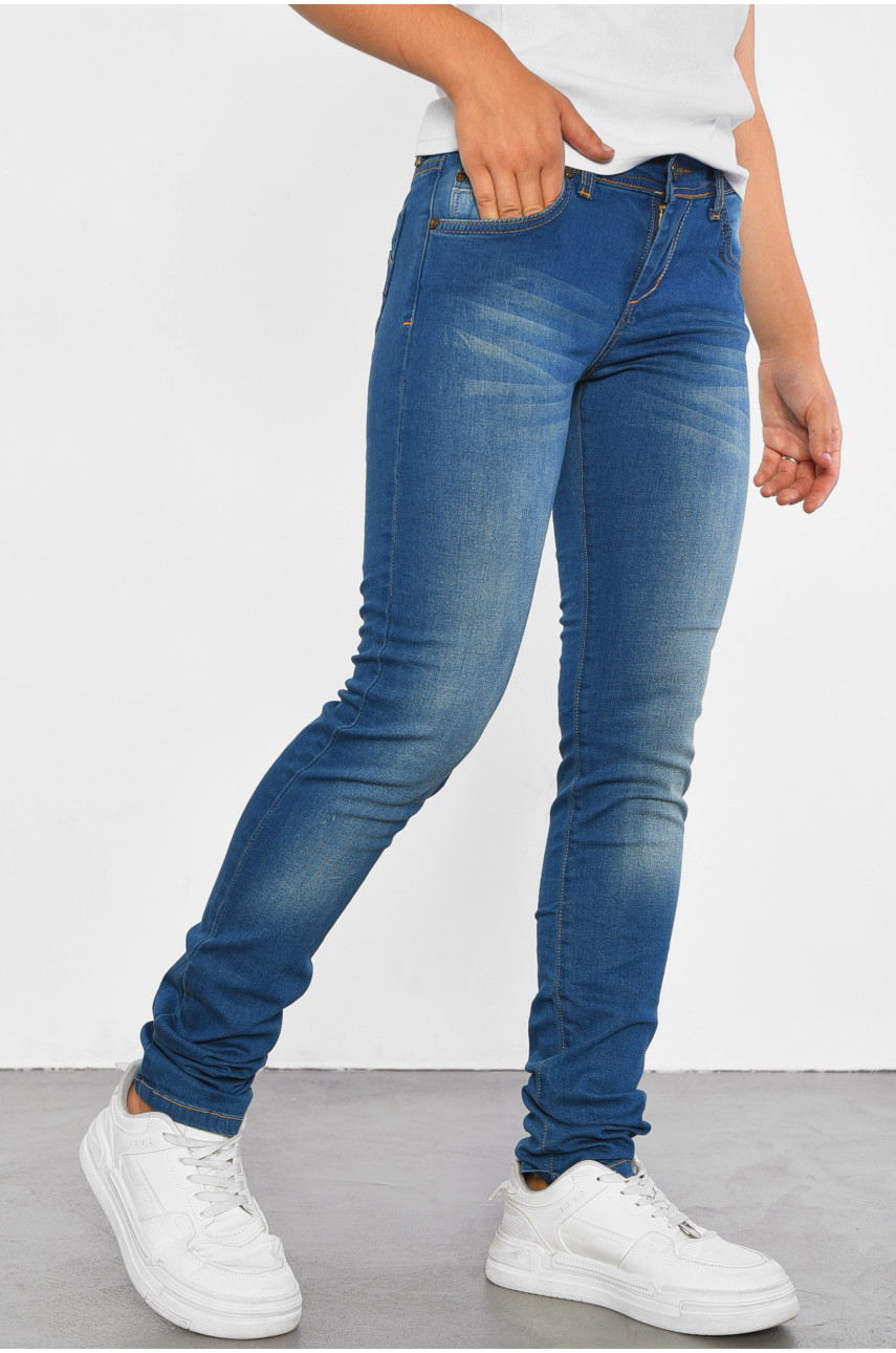 Джинсы женские синего цвета 185828 Джинсы женские синего цвета 185828