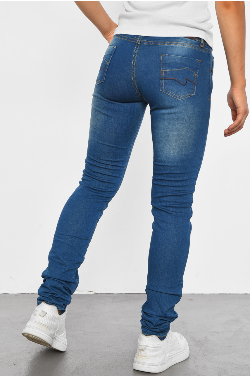 Джинсы женские синего цвета 185828 Джинсы женские синего цвета 185828