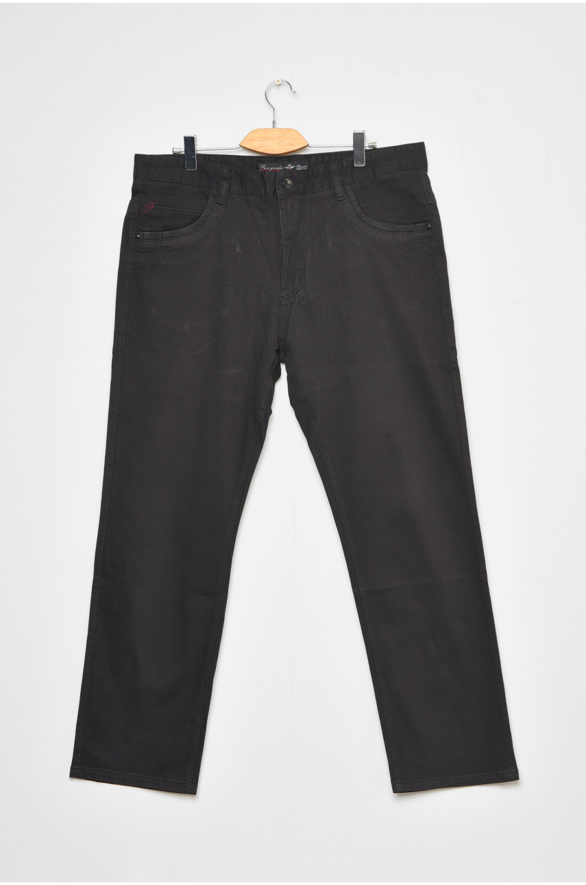 Штани чоловічі напівбатальні чорного кольору 185912 Штани чоловічі напівбатальні чорного кольору 185912