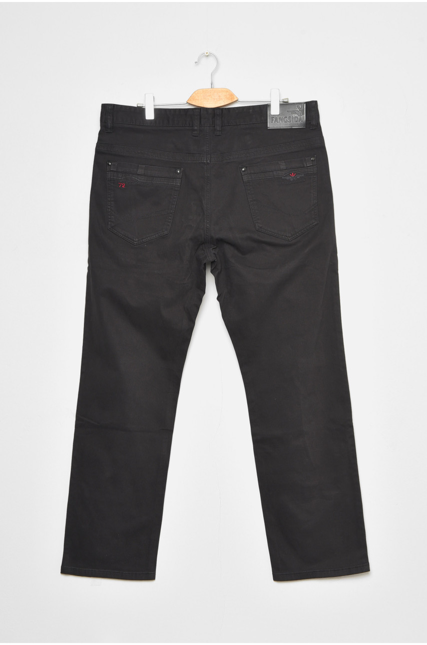 Штани чоловічі напівбатальні чорного кольору 185912 Штани чоловічі напівбатальні чорного кольору 185912