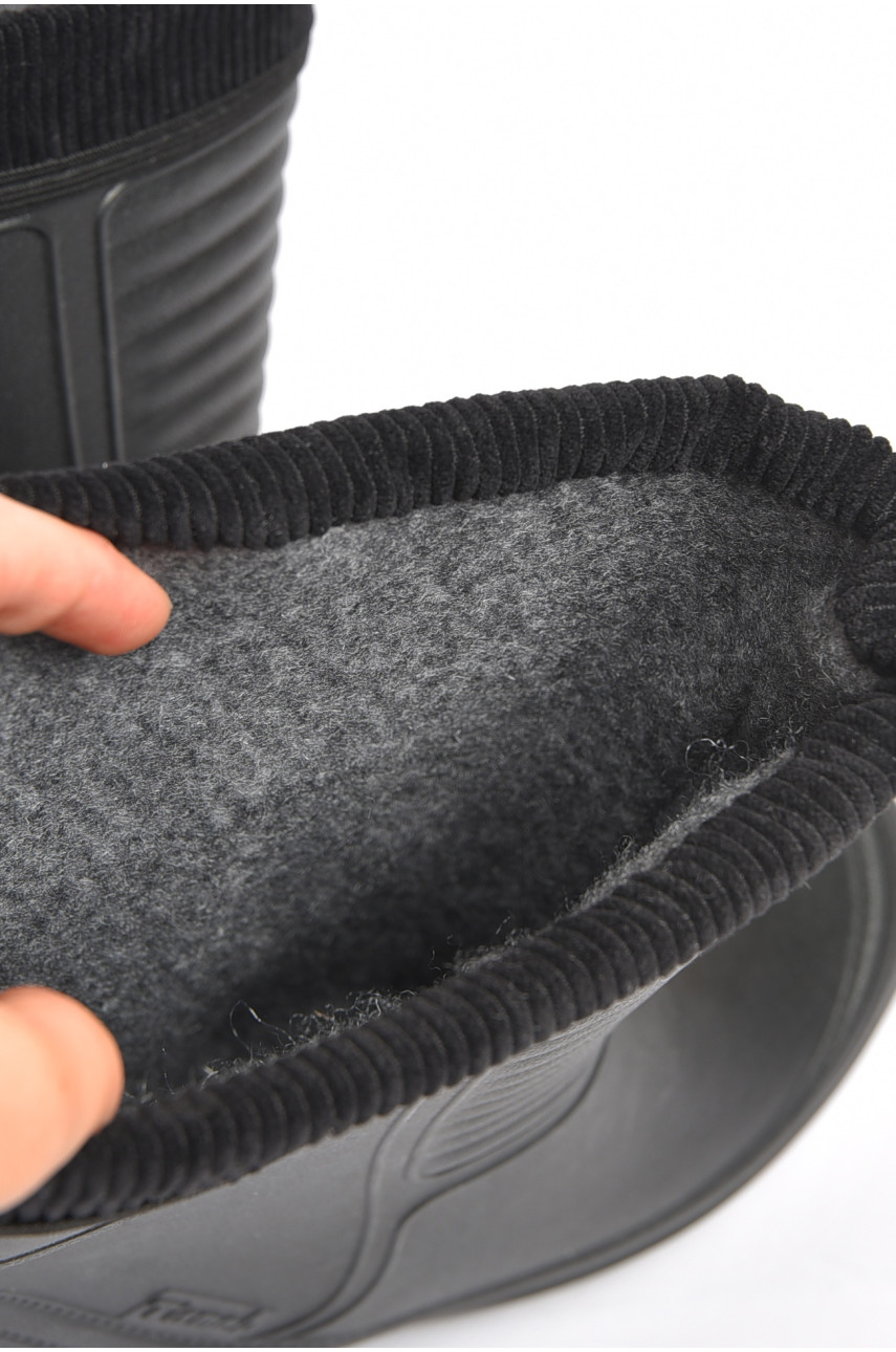 Чоботи чоловічі піна зі з`ємною шкарпеткою чорного кольору 185933