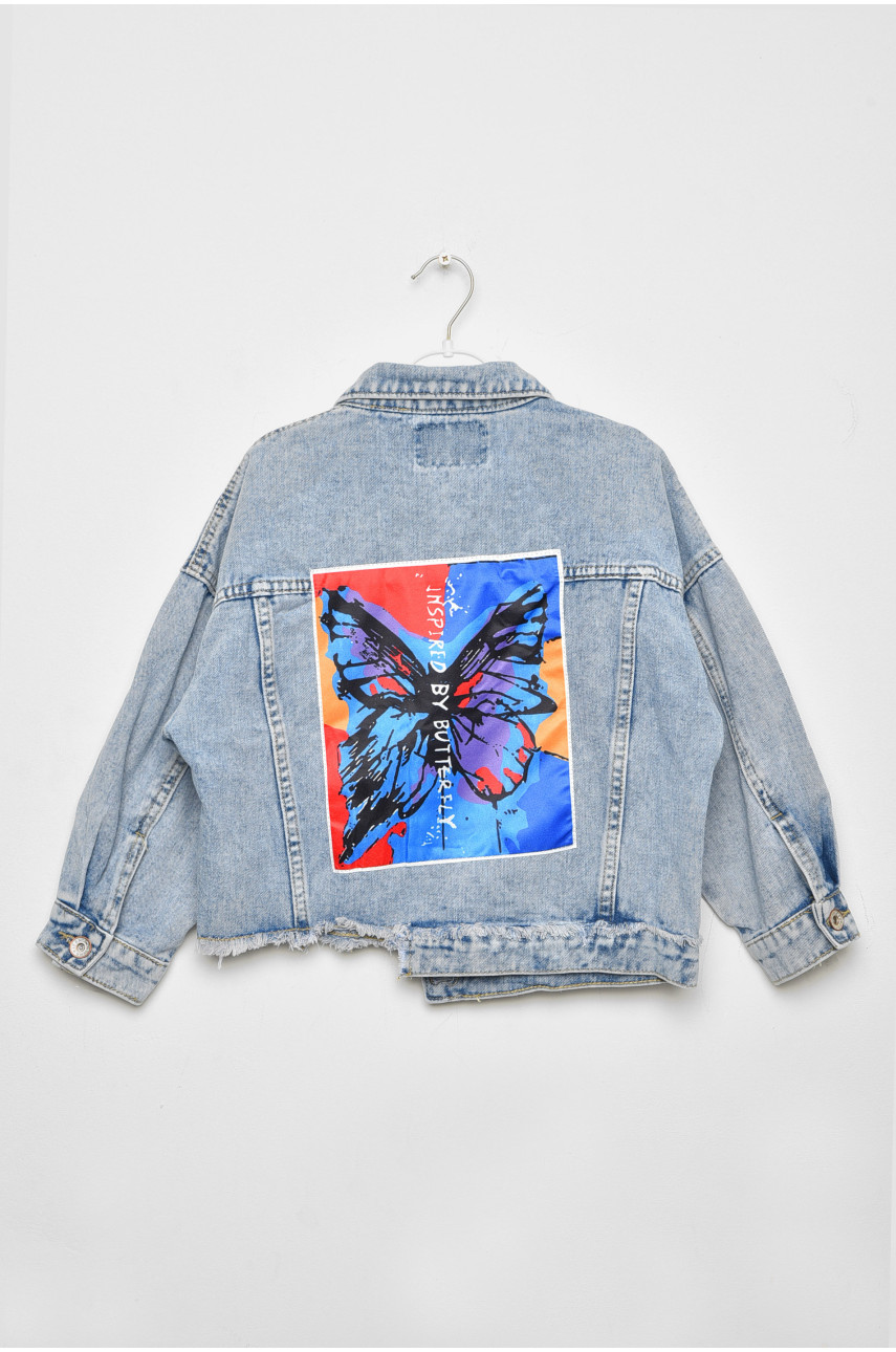 Піджак дитячий для дівчинки джинсовий блакитного кольору 0921-1В 185954