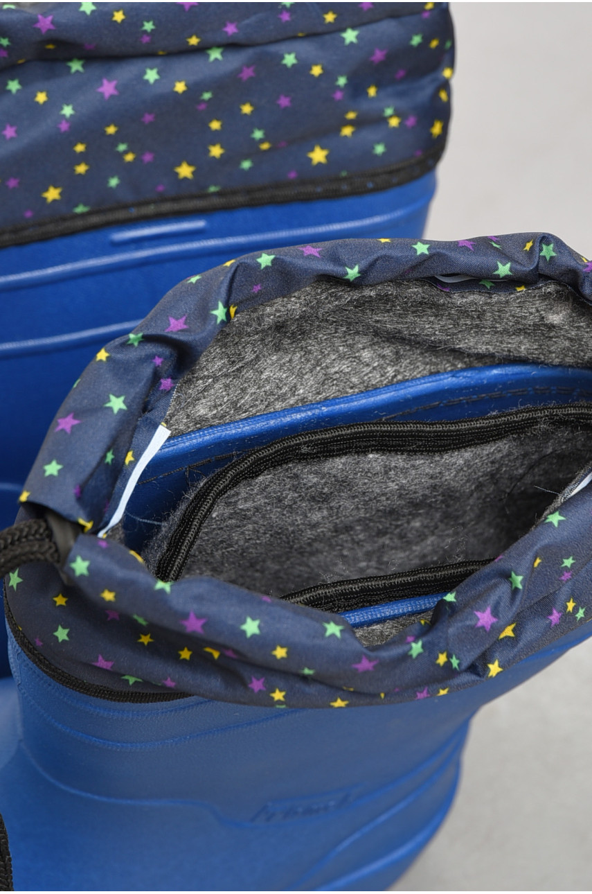 Чоботи жіночі піна зі з`ємною шкарпеткою синього кольору 185973