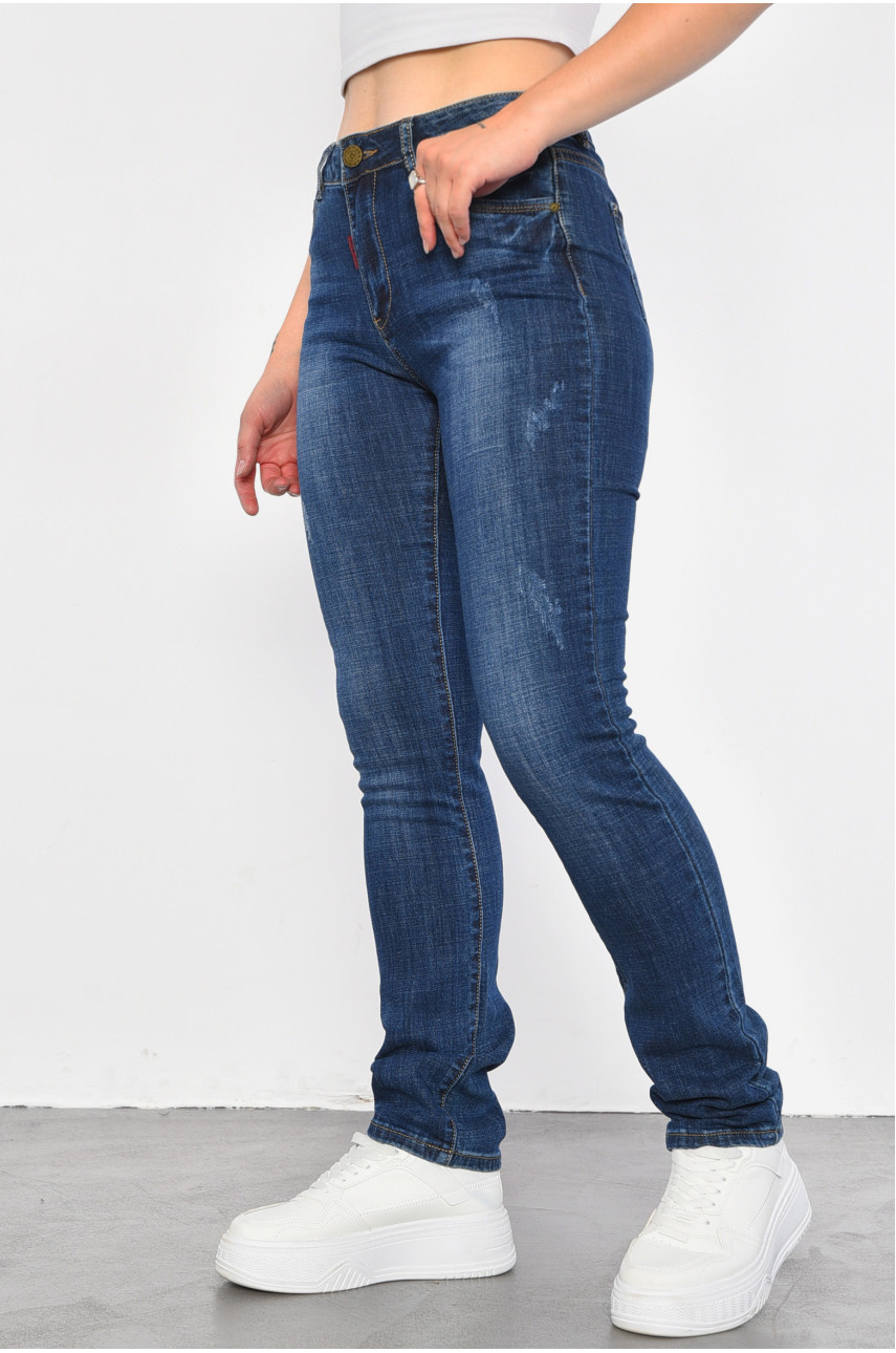 Джинси жіночі синього кольору 185979 Джинси жіночі синього кольору 185979