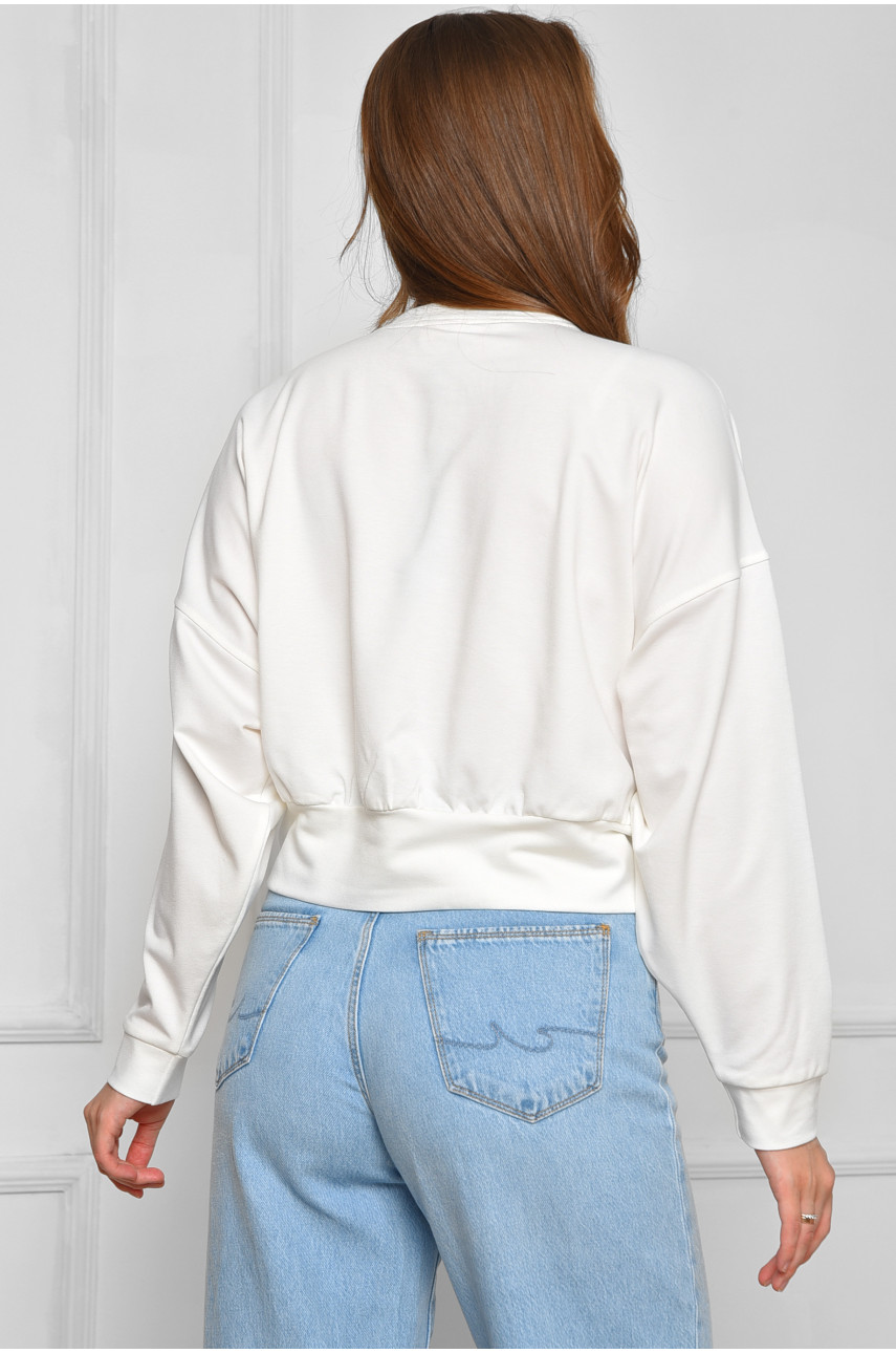 Світшот жіночий білого кольору 00166 185981