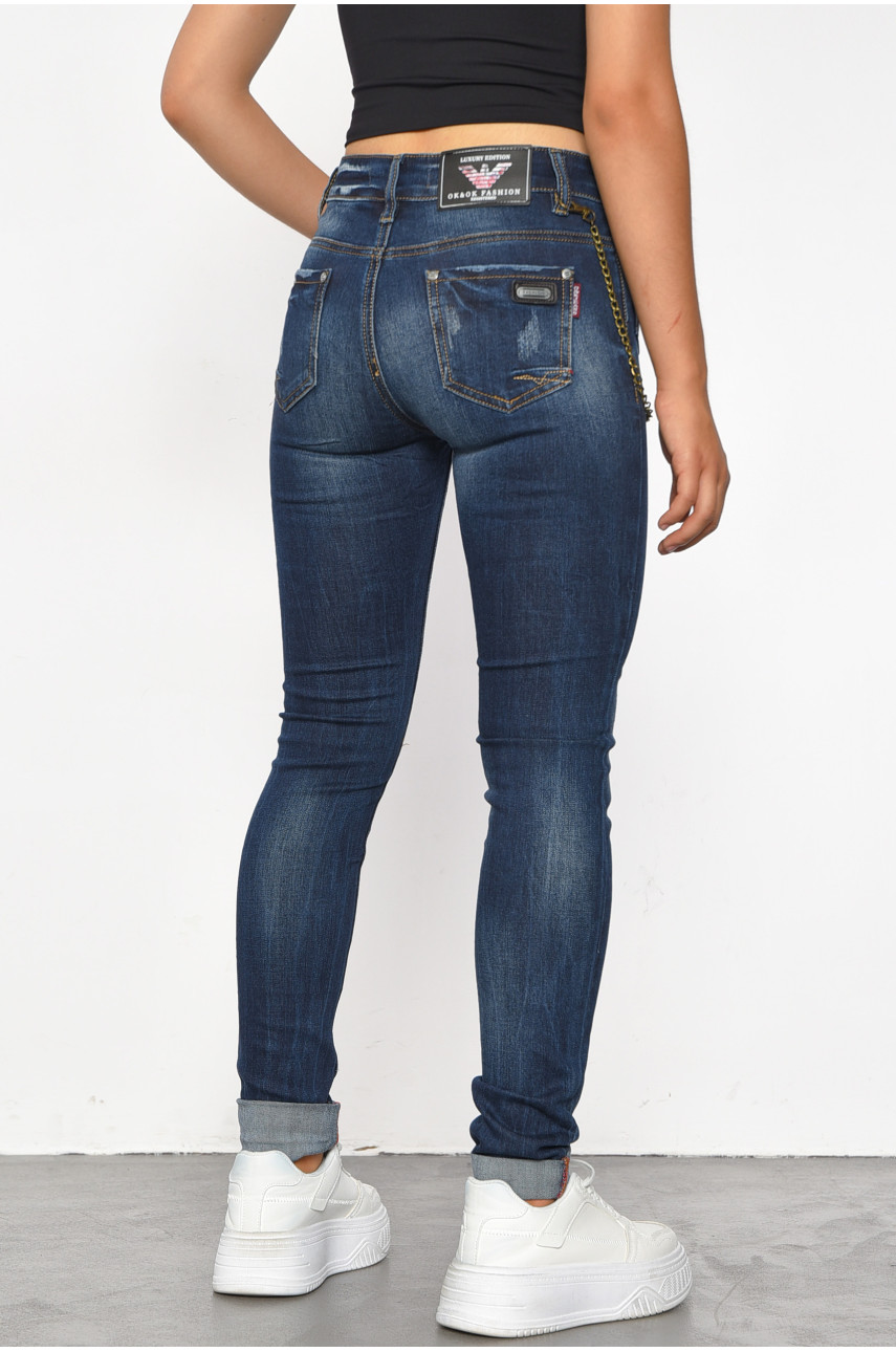 Джинси жіночі синього кольору 185997