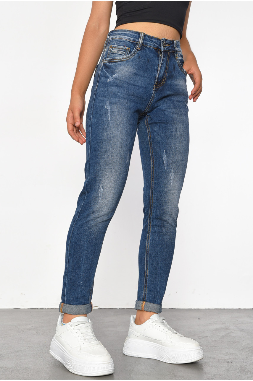 Джинсы женские синего цвета 186007 Джинсы женские синего цвета 186007