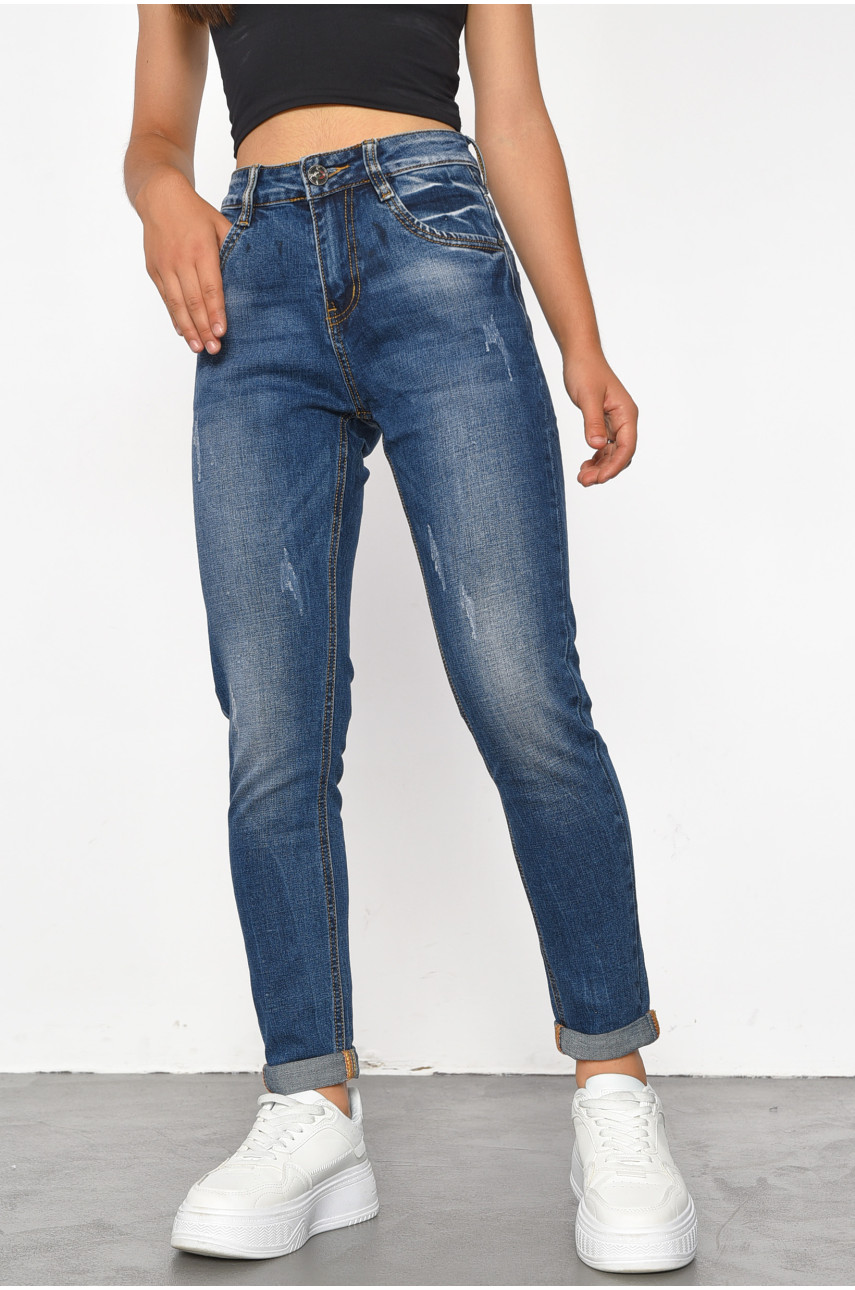 Джинсы женские синего цвета 186007 Джинсы женские синего цвета 186007