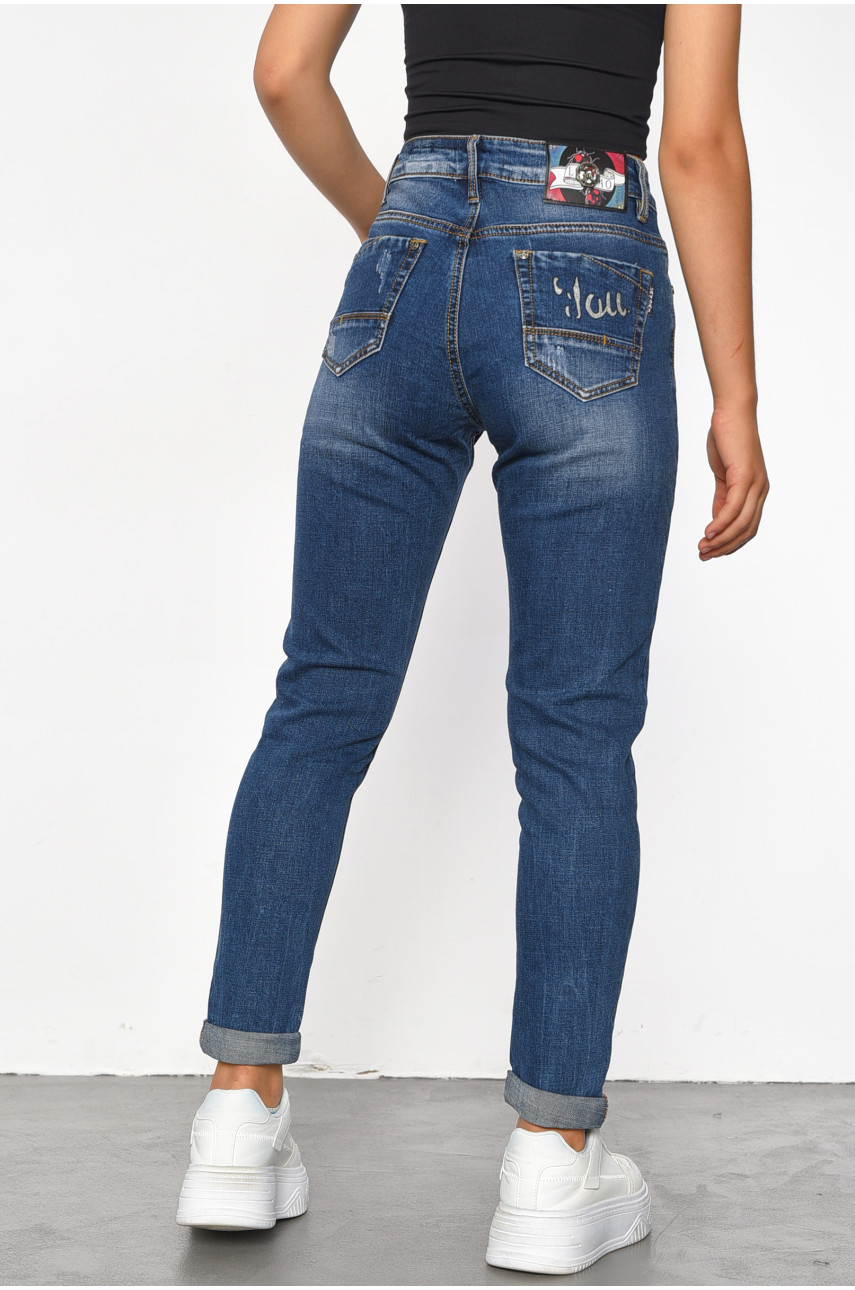 Джинсы женские синего цвета 186007 Джинсы женские синего цвета 186007