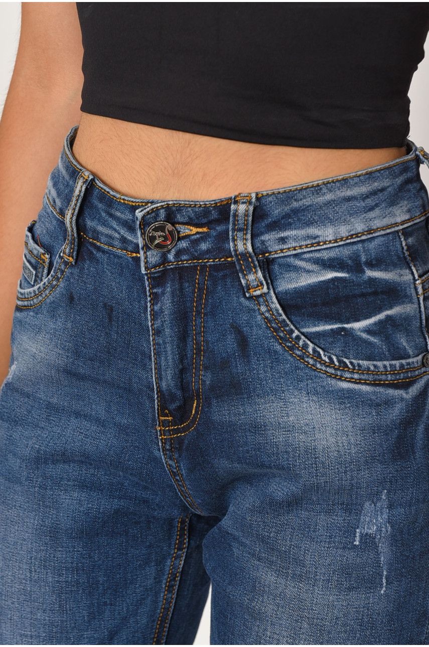 Джинсы женские синего цвета 186007 Джинсы женские синего цвета 186007