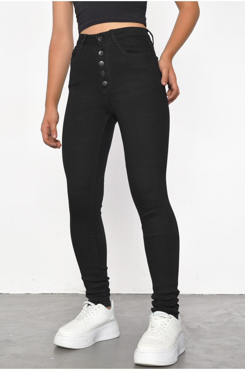 Джинси жіночі чорного кольору 983 186019 Джинси жіночі чорного кольору 983 186019