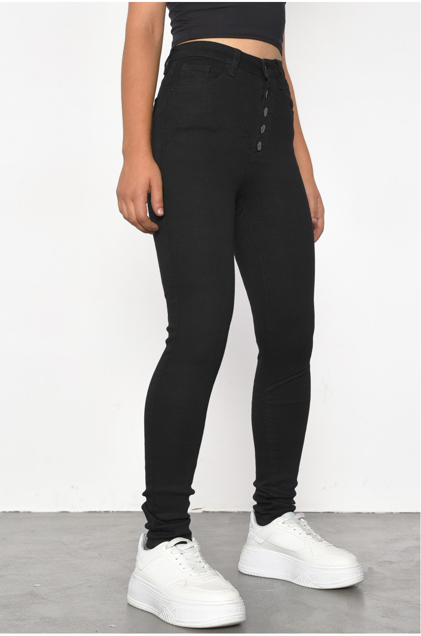 Джинси жіночі чорного кольору 983 186019 Джинси жіночі чорного кольору 983 186019