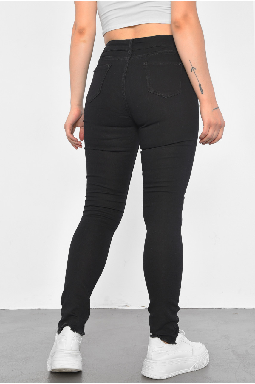 Джинси жіночі чорного кольору 186041