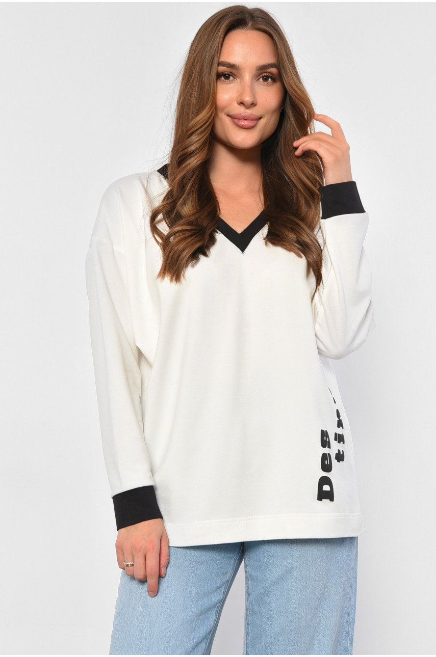 Свитшот женский белого цвета 0693 186089 Свитшот женский белого цвета 0693 186089