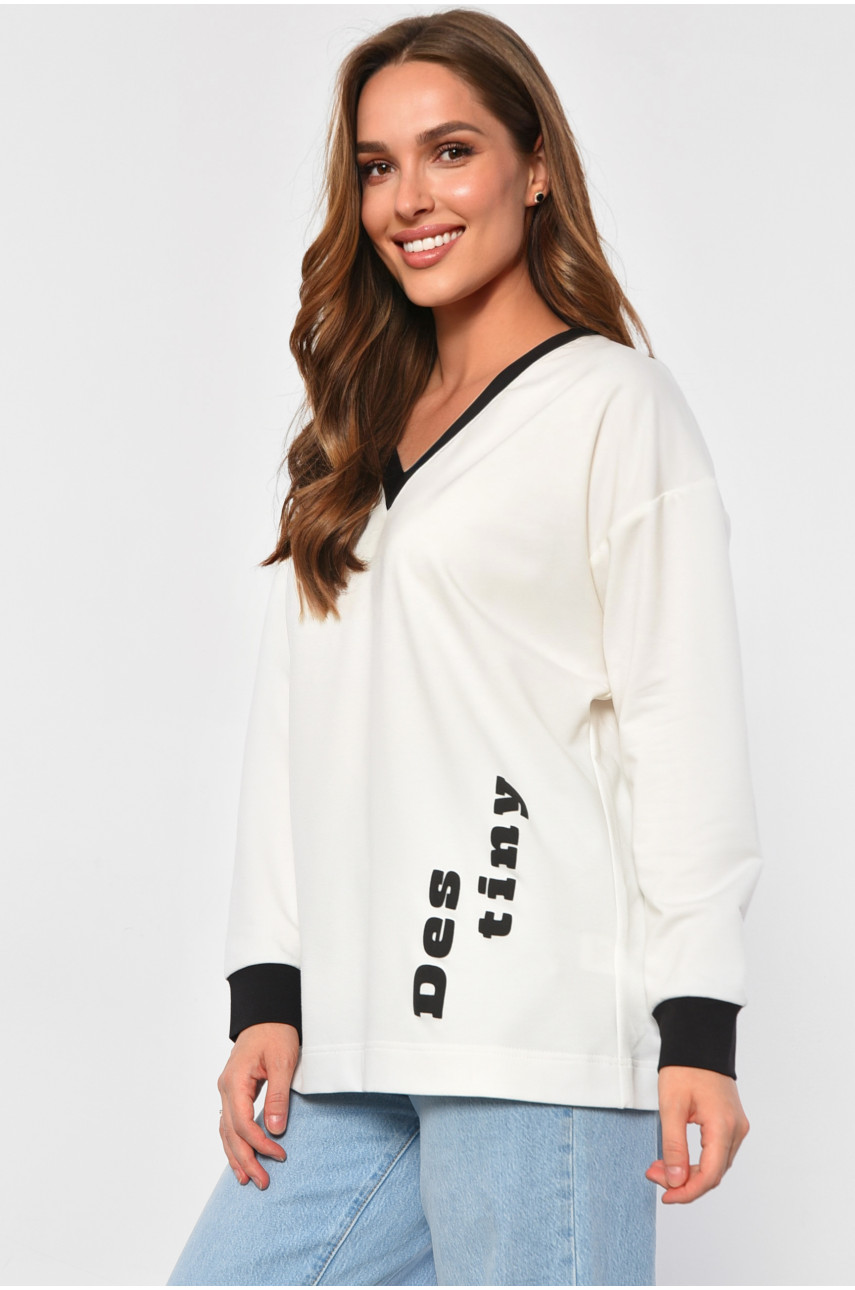 Свитшот женский белого цвета 0693 186089 Свитшот женский белого цвета 0693 186089